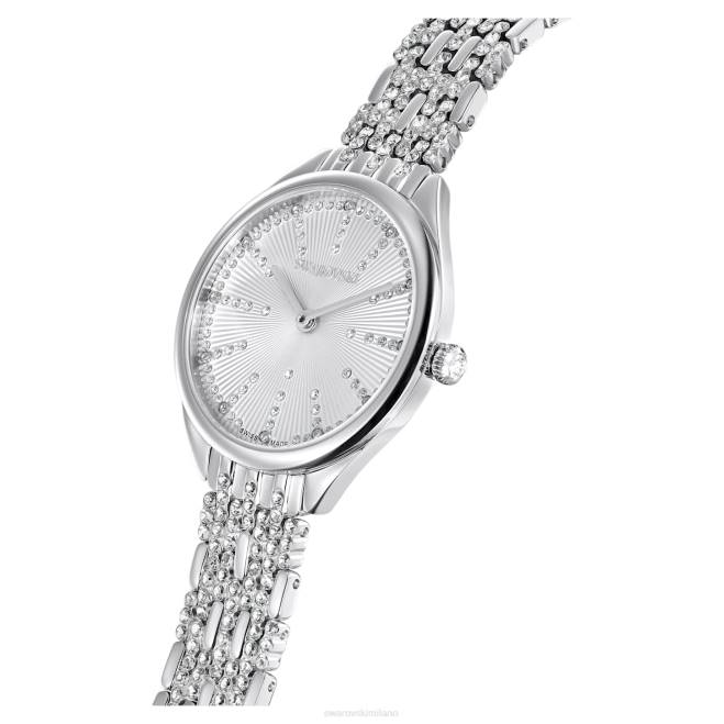 Swarovski DV4B1224 Accessori prodotto in Svizzera, pavé, bracciale in metallo, tono argento, acciaio inossidabile attirare l'orologio