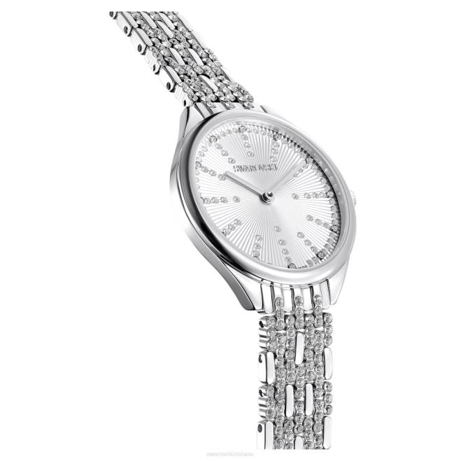 Swarovski DV4B1224 Accessori prodotto in Svizzera, pavé, bracciale in metallo, tono argento, acciaio inossidabile attirare l'orologio
