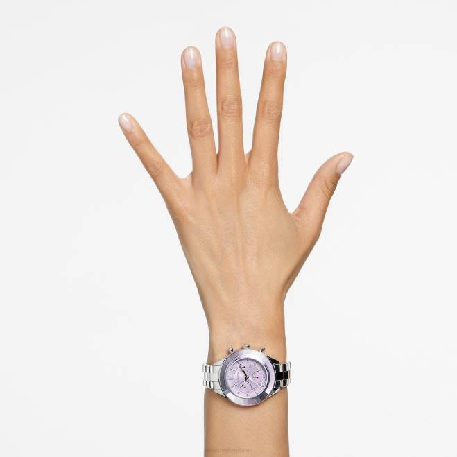 Swarovski DV4B1226 Accessori prodotto in Svizzera, bracciale in metallo, viola, acciaio inossidabile orologio sportivo Octea Lux