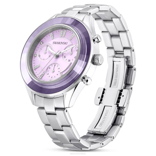 Swarovski DV4B1226 Accessori prodotto in Svizzera, bracciale in metallo, viola, acciaio inossidabile orologio sportivo Octea Lux