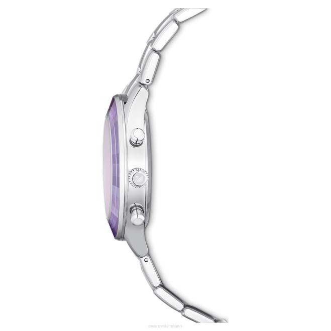 Swarovski DV4B1226 Accessori prodotto in Svizzera, bracciale in metallo, viola, acciaio inossidabile orologio sportivo Octea Lux