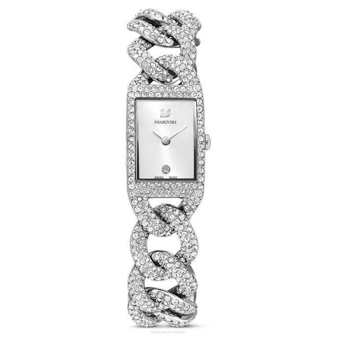 Swarovski DV4B1227 Accessori prodotto in Svizzera, pavé completo, bracciale in metallo, tono argento, acciaio inossidabile orologio da cocktail