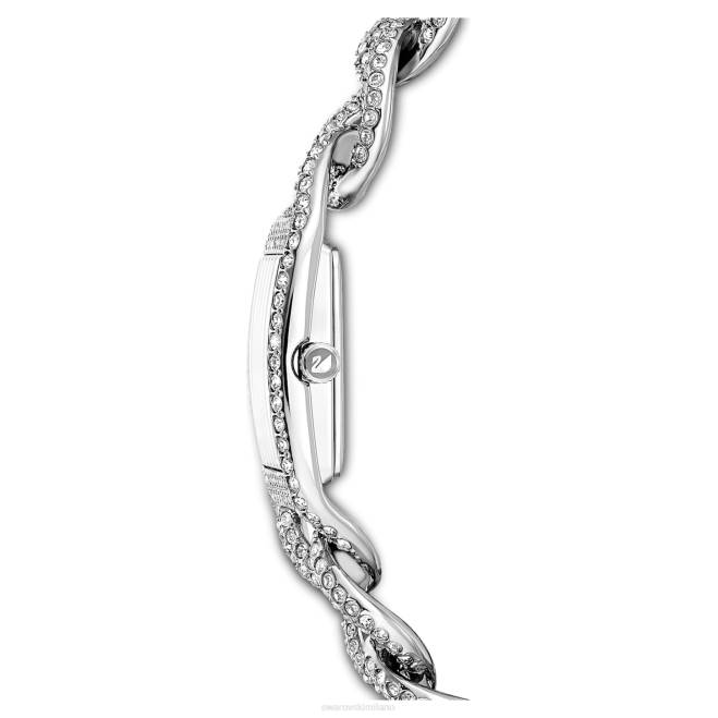 Swarovski DV4B1227 Accessori prodotto in Svizzera, pavé completo, bracciale in metallo, tono argento, acciaio inossidabile orologio da cocktail
