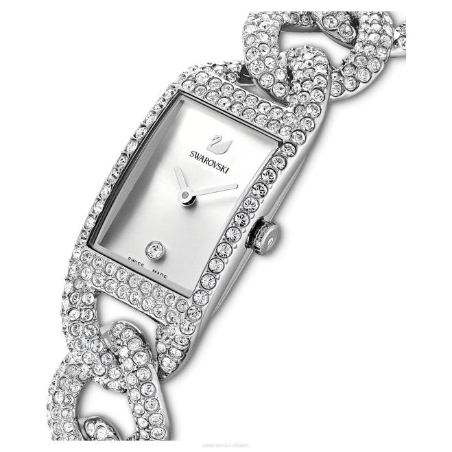 Swarovski DV4B1227 Accessori prodotto in Svizzera, pavé completo, bracciale in metallo, tono argento, acciaio inossidabile orologio da cocktail