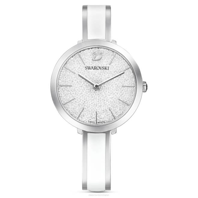 Swarovski DV4B1228 Accessori prodotto in Svizzera, bracciale in metallo, bianco, acciaio inossidabile orologio dal piacere cristallino