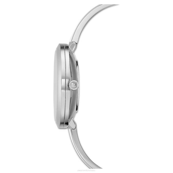 Swarovski DV4B1228 Accessori prodotto in Svizzera, bracciale in metallo, bianco, acciaio inossidabile orologio dal piacere cristallino