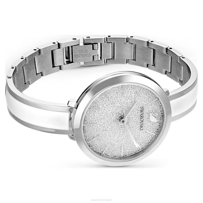 Swarovski DV4B1228 Accessori prodotto in Svizzera, bracciale in metallo, bianco, acciaio inossidabile orologio dal piacere cristallino