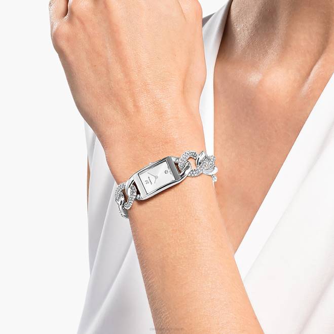 Swarovski DV4B1231 Accessori prodotto in Svizzera, pavé, bracciale in metallo, tono argento, acciaio inossidabile orologio da cocktail