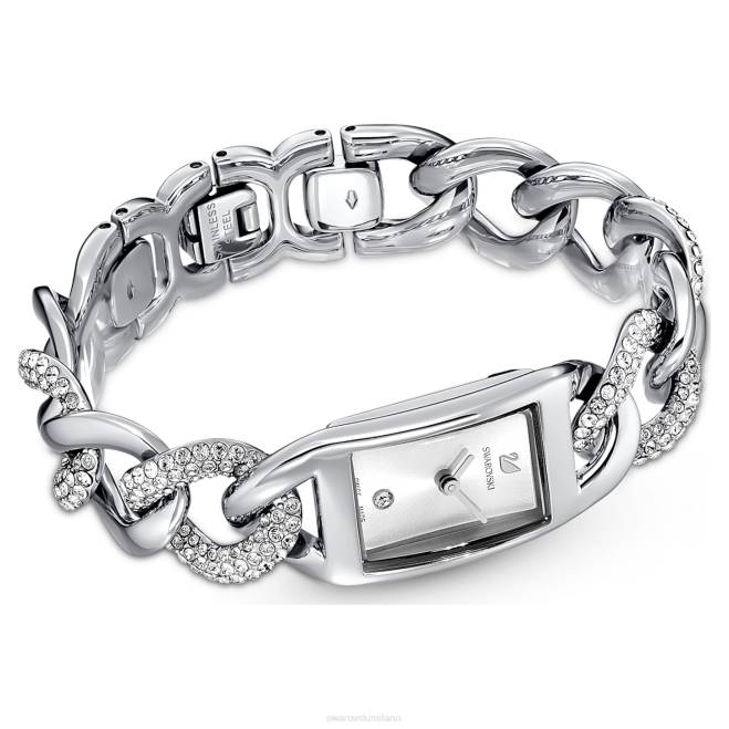 Swarovski DV4B1231 Accessori prodotto in Svizzera, pavé, bracciale in metallo, tono argento, acciaio inossidabile orologio da cocktail