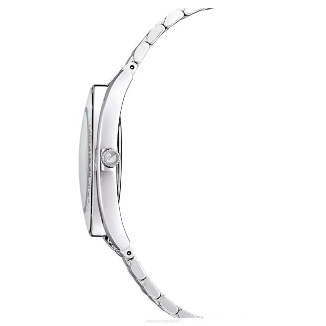 Swarovski DV4B1235 Accessori prodotto in Svizzera, bracciale in metallo, tono argento, acciaio inossidabile orologio dall'aura cristallina