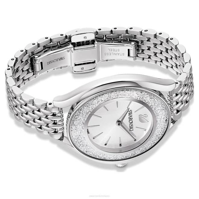 Swarovski DV4B1235 Accessori prodotto in Svizzera, bracciale in metallo, tono argento, acciaio inossidabile orologio dall'aura cristallina