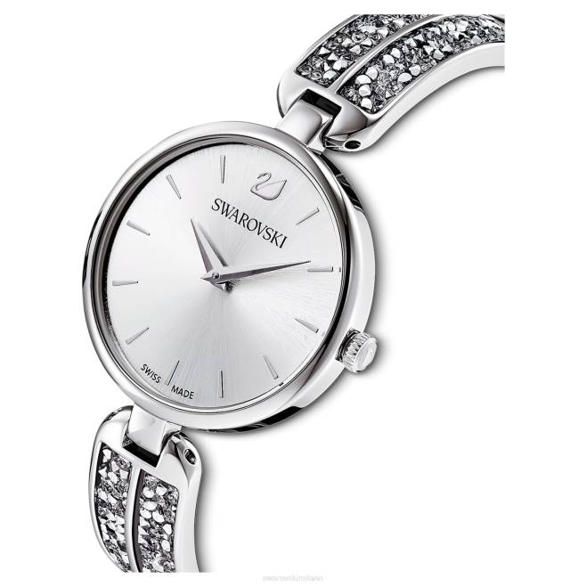 Swarovski DV4B1236 Accessori prodotto in Svizzera, bracciale in metallo, tono argento, acciaio inossidabile orologio rock da sogno