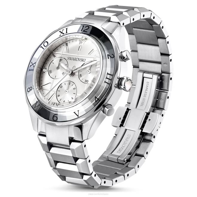Swarovski DV4B1238 Accessori prodotto in Svizzera, bracciale in metallo, tono argento, acciaio inossidabile Orologio da 39 mm