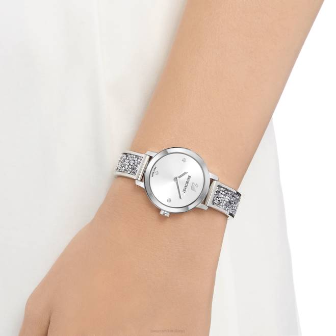 Swarovski DV4B1240 Accessori prodotto in Svizzera, bracciale in metallo, tono argento, acciaio inossidabile orologio rock cosmico