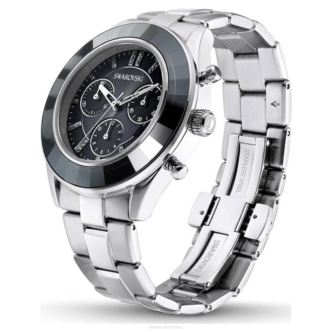 Swarovski DV4B1243 Accessori prodotto in Svizzera, bracciale in metallo, nero, acciaio inossidabile orologio sportivo Octea Lux