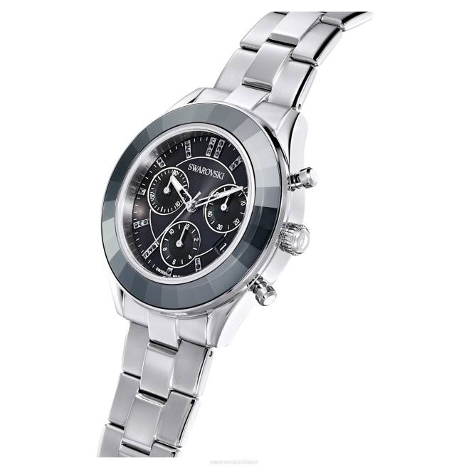 Swarovski DV4B1243 Accessori prodotto in Svizzera, bracciale in metallo, nero, acciaio inossidabile orologio sportivo Octea Lux