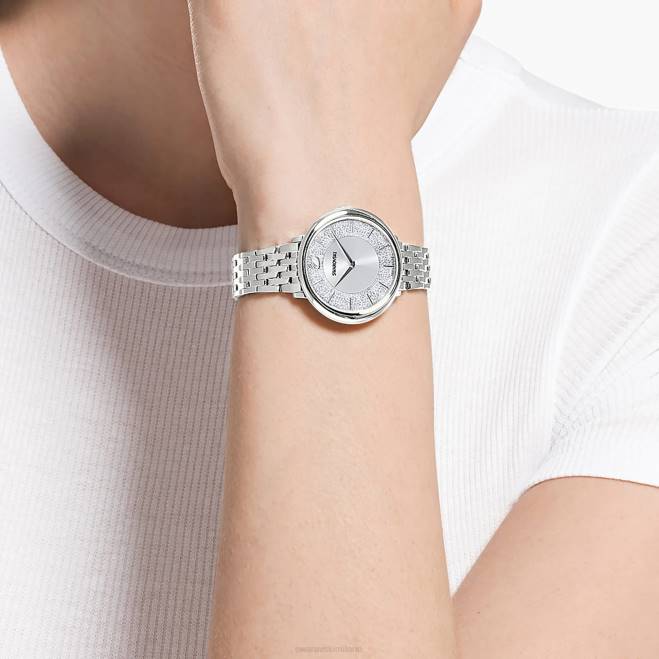 Swarovski DV4B1244 Accessori prodotto in Svizzera, bracciale in metallo, tono argento, acciaio inossidabile orologio cristallino ed elegante