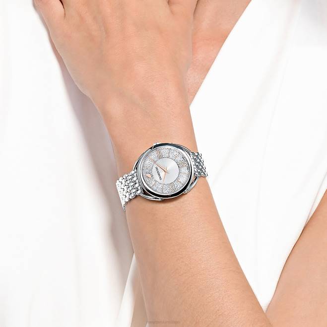 Swarovski DV4B1245 Accessori prodotto in Svizzera, bracciale in metallo, tono argento, acciaio inossidabile orologio glam cristallino