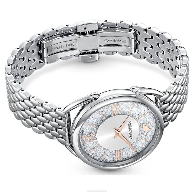 Swarovski DV4B1245 Accessori prodotto in Svizzera, bracciale in metallo, tono argento, acciaio inossidabile orologio glam cristallino