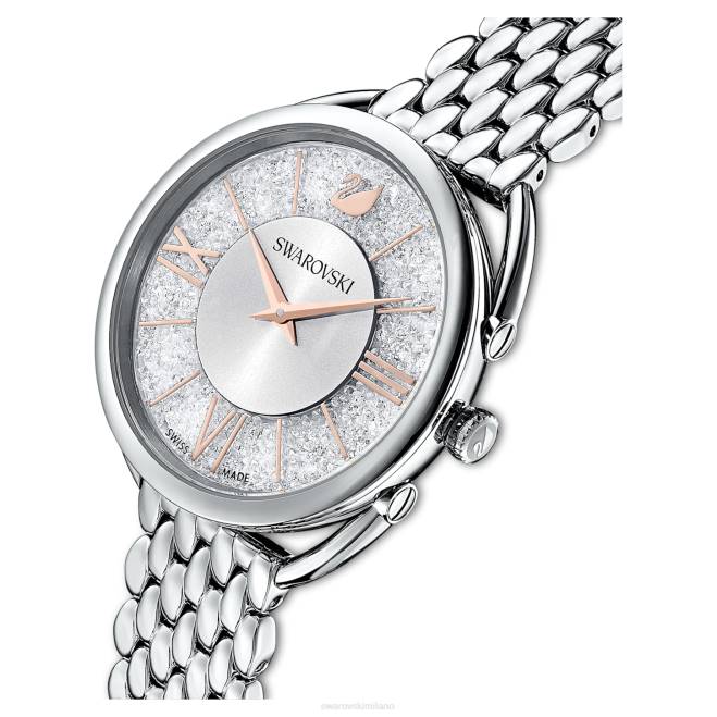 Swarovski DV4B1245 Accessori prodotto in Svizzera, bracciale in metallo, tono argento, acciaio inossidabile orologio glam cristallino