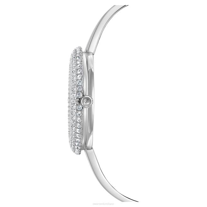 Swarovski DV4B1247 Accessori prodotto in Svizzera, bracciale in metallo, tono argento, acciaio inossidabile orologio con rosa di cristallo