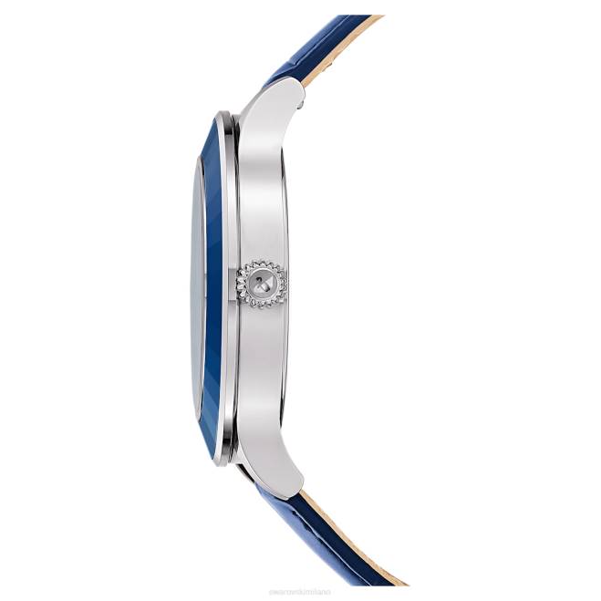 Swarovski DV4B1248 Accessori prodotto in Svizzera, luna, cinturino in pelle, blu, acciaio inossidabile orologio Octea Lux
