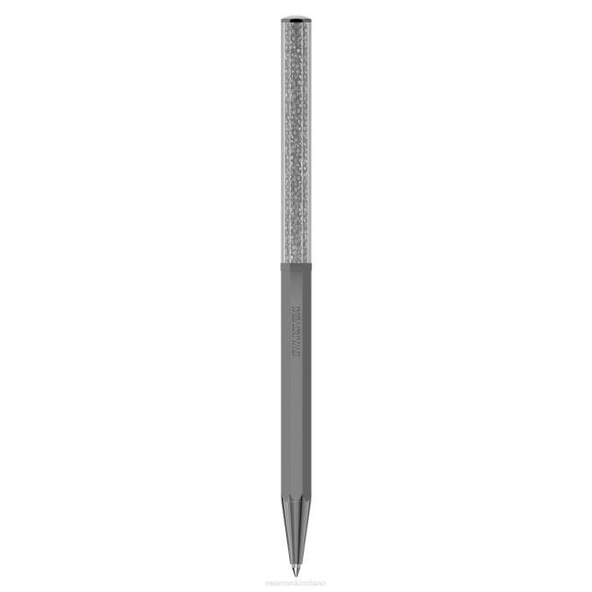 Swarovski DV4B1259 Accessori forma ottagonale, grigio, placcato grafite penna a sfera cristallina