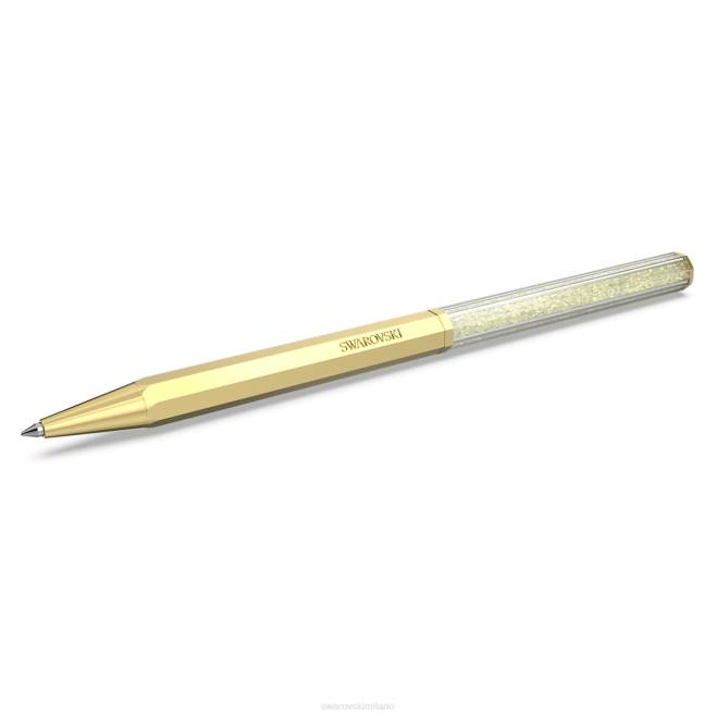 Swarovski DV4B1261 Accessori forma ottagonale, tono oro, placcato color oro penna a sfera cristallina