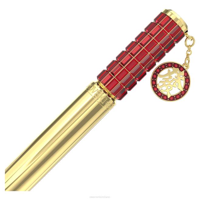 Swarovski DV4B1300 Accessori rosso, placcato color oro penna a sfera alea