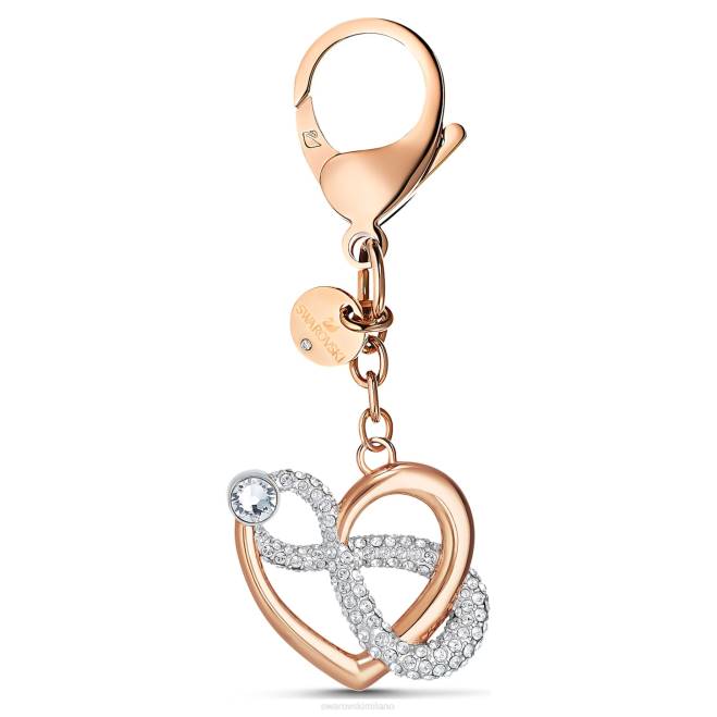 Swarovski DV4B1429 Accessori infinito e cuore, bianco, finitura metallo misto fascino della borsa infinito