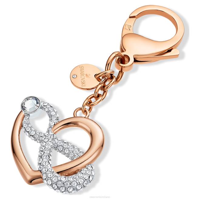 Swarovski DV4B1429 Accessori infinito e cuore, bianco, finitura metallo misto fascino della borsa infinito