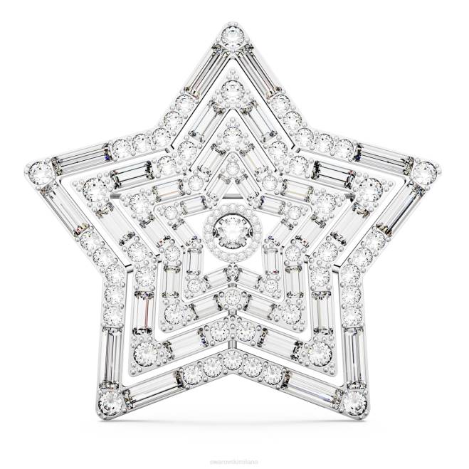 Swarovski DV4B1099 Accessori stella, bianca, placcata rodio spilla stella