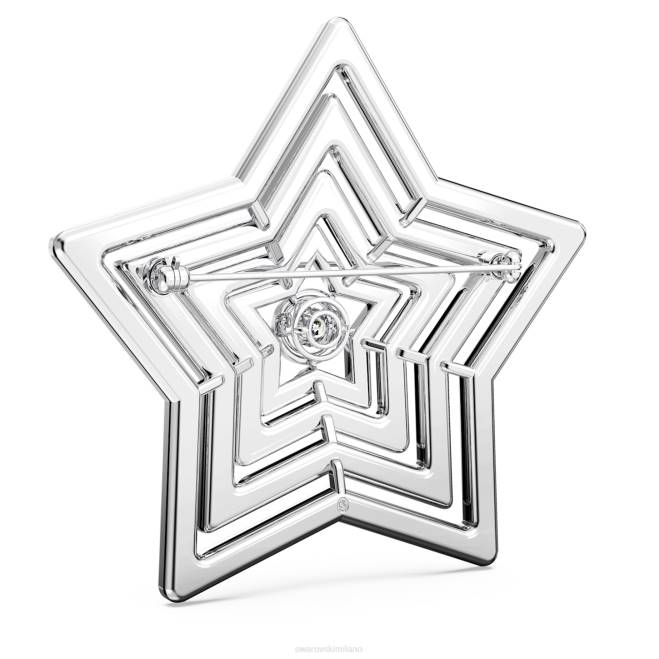 Swarovski DV4B1099 Accessori stella, bianca, placcata rodio spilla stella