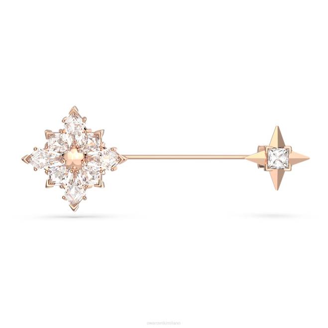 Swarovski DV4B1102 Accessori taglio aquilone, stella, bianco, placcato tonalità oro rosa spilla stella