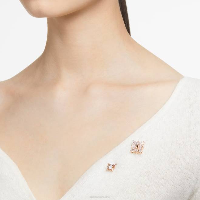 Swarovski DV4B1102 Accessori taglio aquilone, stella, bianco, placcato tonalità oro rosa spilla stella