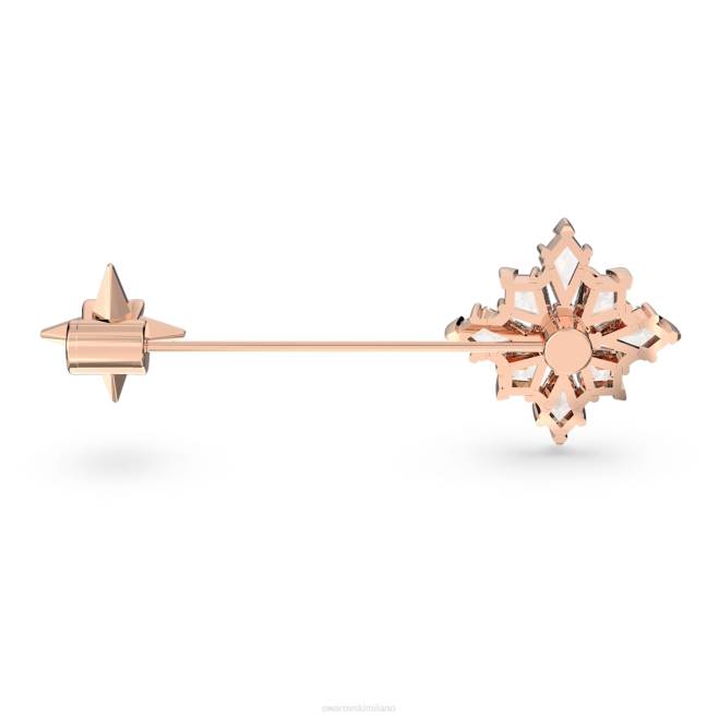 Swarovski DV4B1102 Accessori taglio aquilone, stella, bianco, placcato tonalità oro rosa spilla stella