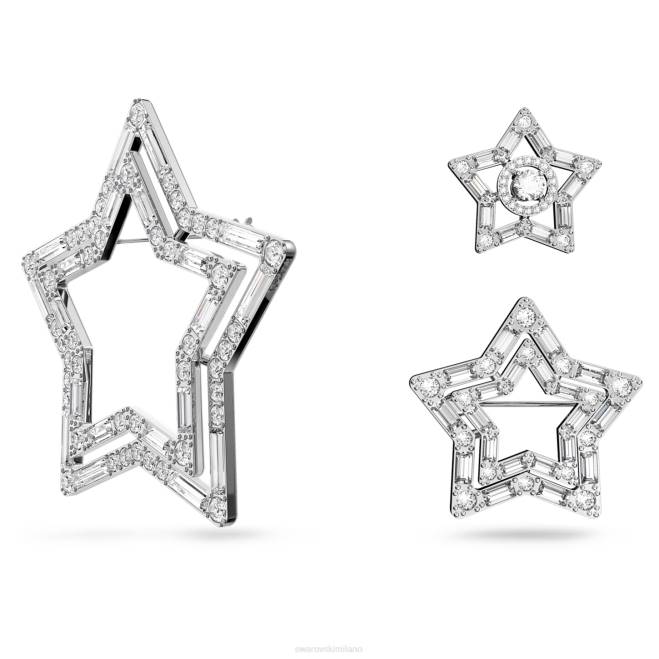 Swarovski DV4B394 Accessori tagli misti, stella, bianco, rodiato spilla stella