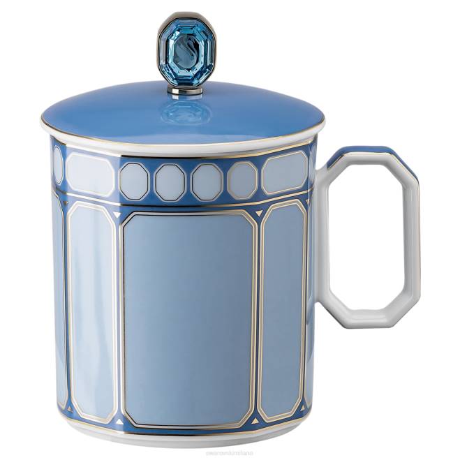 Swarovski DV4B1745 decorazioni porcellana, blu tazza signum con coperchio