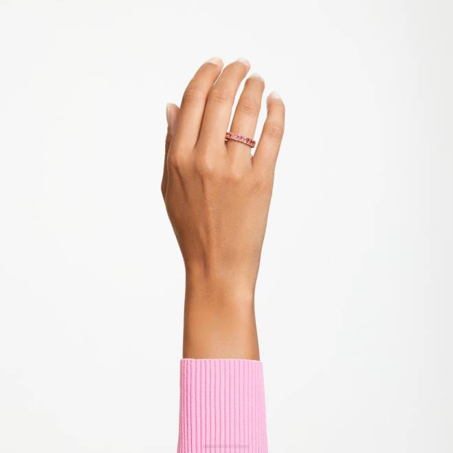 Swarovski DV4B1000 gioielleria taglio baguette, rosa, placcato tonalità oro rosa anello della matrice