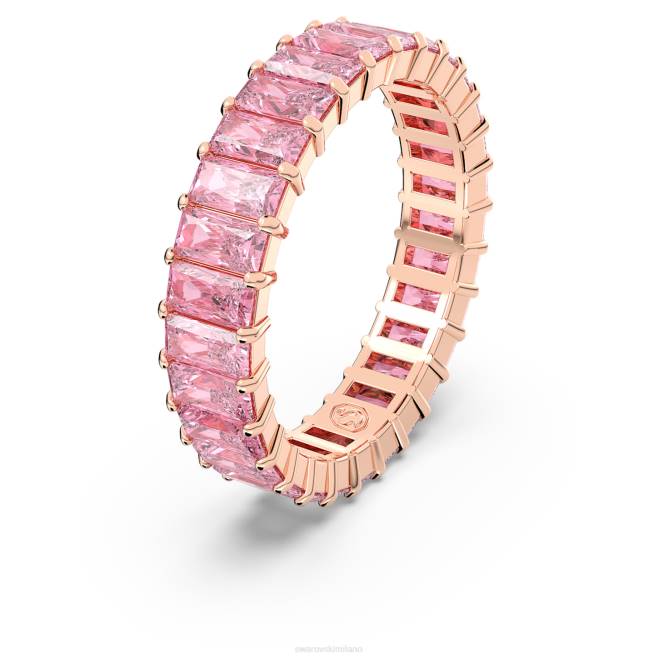 Swarovski DV4B1000 gioielleria taglio baguette, rosa, placcato tonalità oro rosa anello della matrice