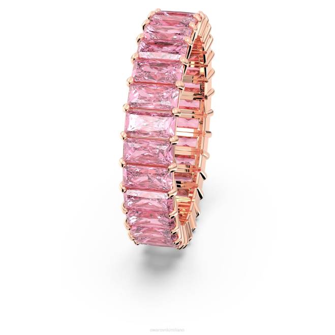 Swarovski DV4B1000 gioielleria taglio baguette, rosa, placcato tonalità oro rosa anello della matrice
