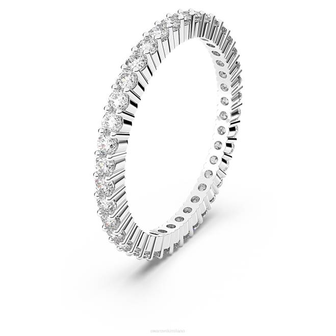 Swarovski DV4B1001 gioielleria taglio rotondo, bianco, placcato rodio anello vittore