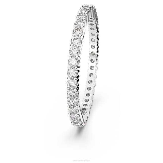 Swarovski DV4B1001 gioielleria taglio rotondo, bianco, placcato rodio anello vittore