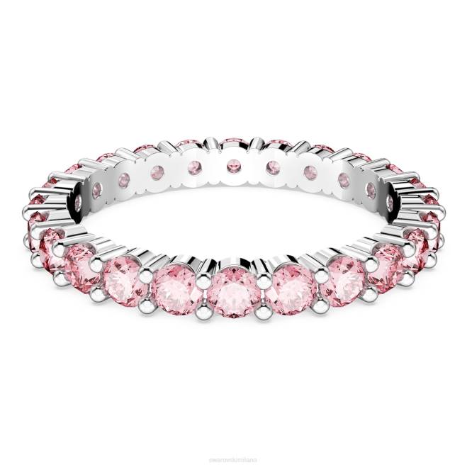 Swarovski DV4B1003 gioielleria taglio rotondo, rosa, placcato rodio anello della matrice