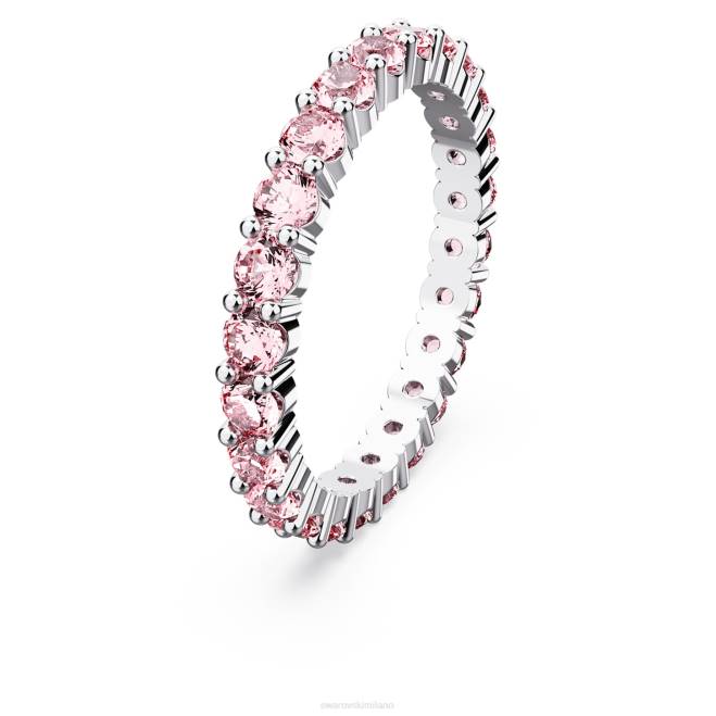 Swarovski DV4B1003 gioielleria taglio rotondo, rosa, placcato rodio anello della matrice