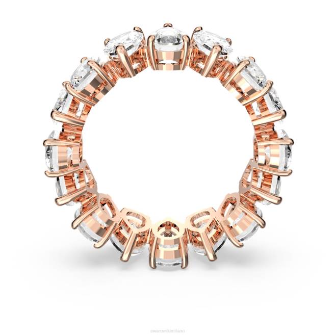 Swarovski DV4B1007 gioielleria taglio a goccia, bianco, placcato tonalità oro rosa anello vittore