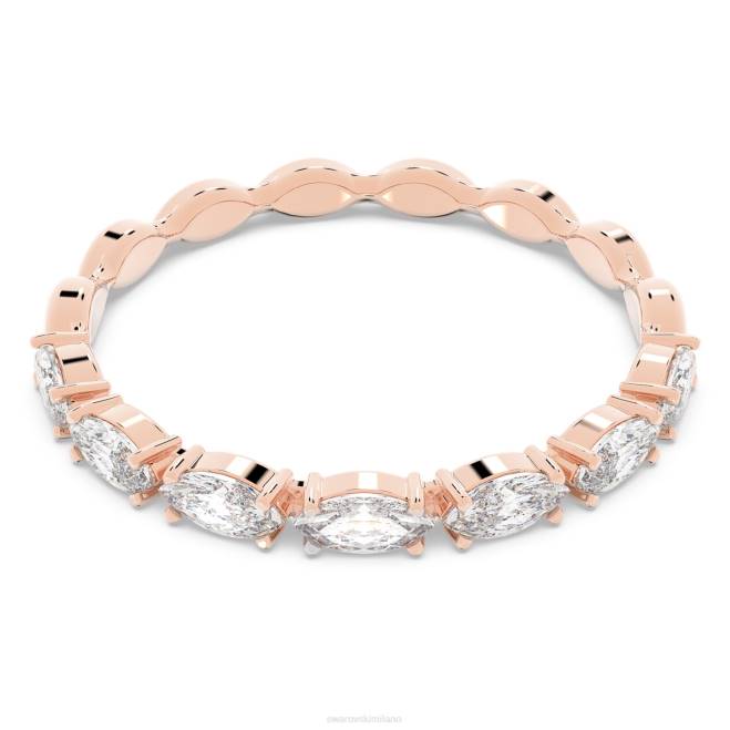 Swarovski DV4B1008 gioielleria taglio marquise, bianco, placcato tonalità oro rosa anello vittore