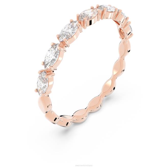 Swarovski DV4B1008 gioielleria taglio marquise, bianco, placcato tonalità oro rosa anello vittore