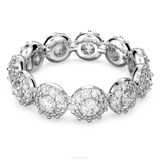 Swarovski DV4B1009 gioielleria taglio rotondo, pavé, bianco, rodiato anello della costellazione