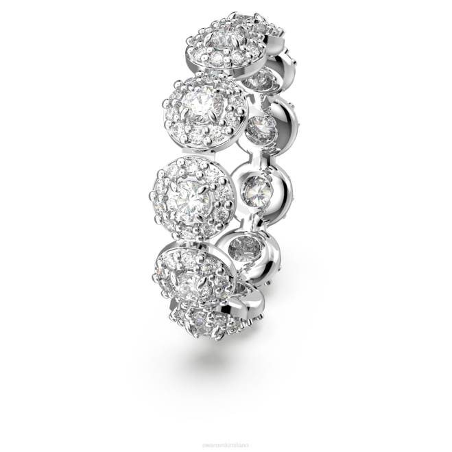 Swarovski DV4B1009 gioielleria taglio rotondo, pavé, bianco, rodiato anello della costellazione